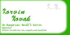 korvin novak business card